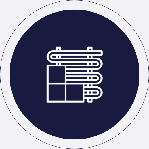Underfloor heating coils icon.