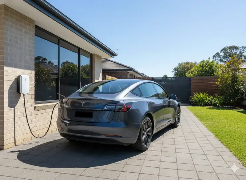 Tesla wall connector installation at residential property Sydney